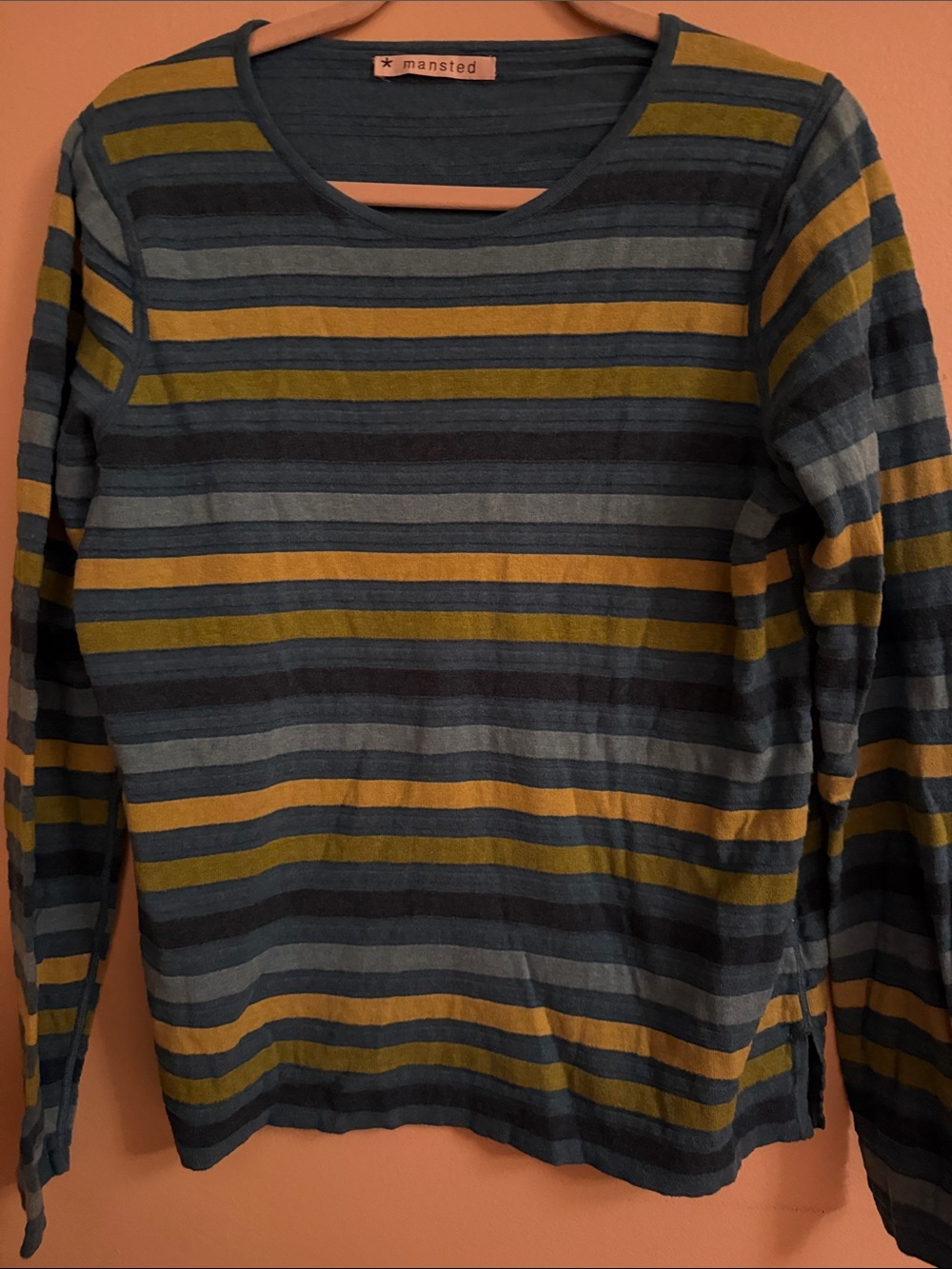 Marled Stripe Crewneck Sweater by Mansted - Olive & Charcoal